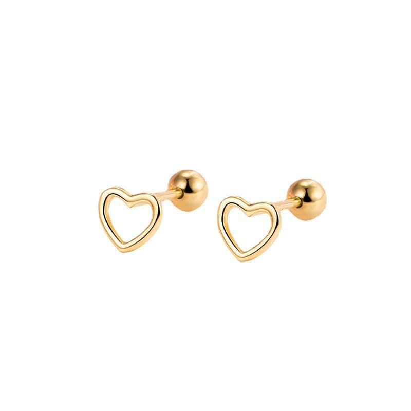 European and American hot-selling hollow love earrings, heart-shaped screws, ear bone nails, Hot Girls Hot Style 2024 New Earrings Wholesale 6