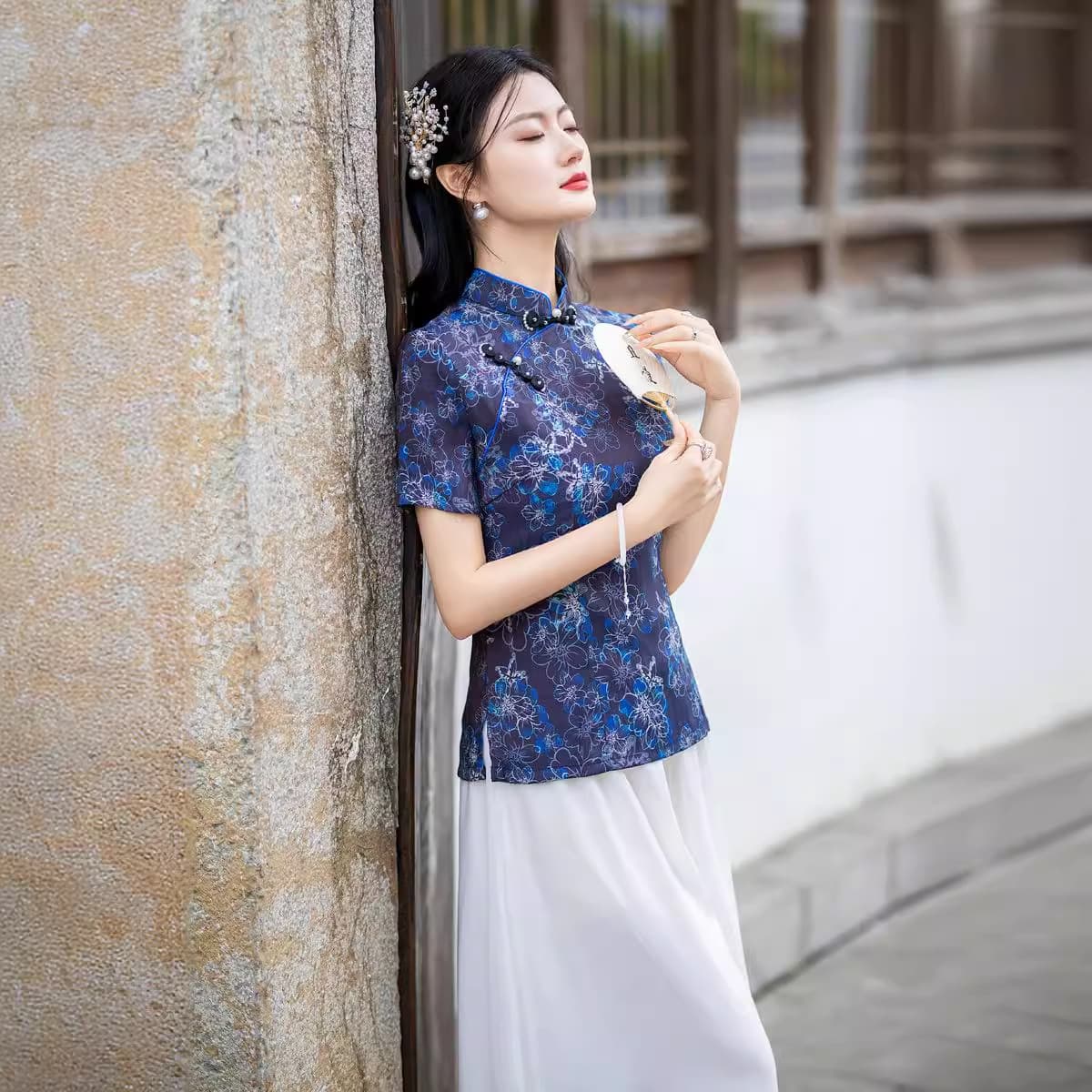 Tang suit women's Chinese style improved half-length cheongsam top short-sleeved retro slim cotton and linen traditional ethnic style women's clothing 6
