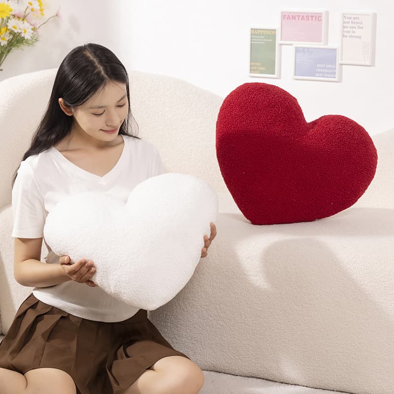 Ins style heart-shaped wedding pillow, love plush toy, girl's bed, living room, sofa cushion, Valentine's Day gift 5