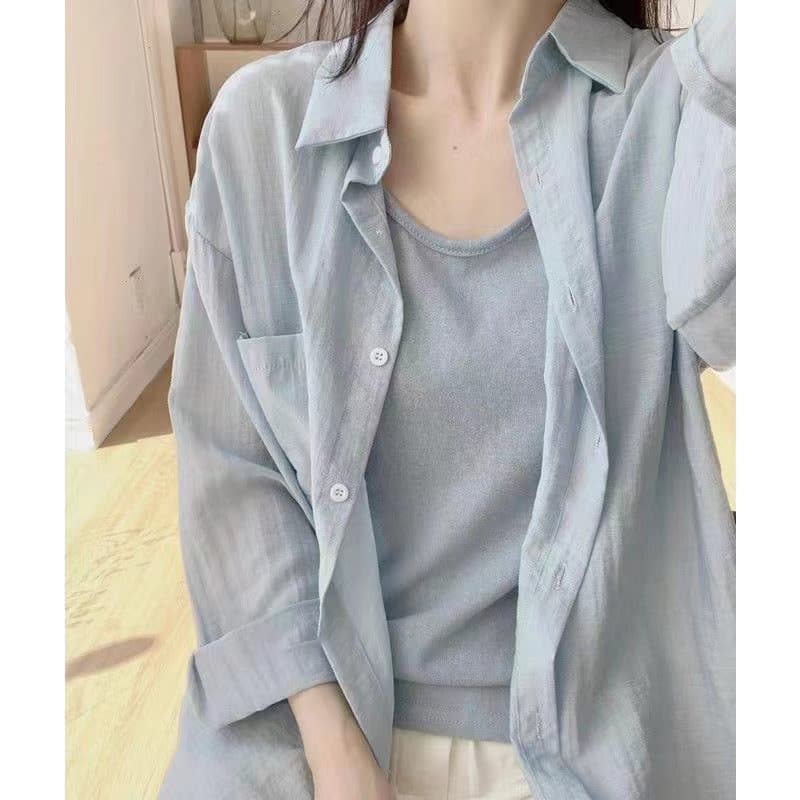 Apricot sun protection shirt top women's summer design niche versatile long-sleeved outer wear casual shirt thin jacket 7