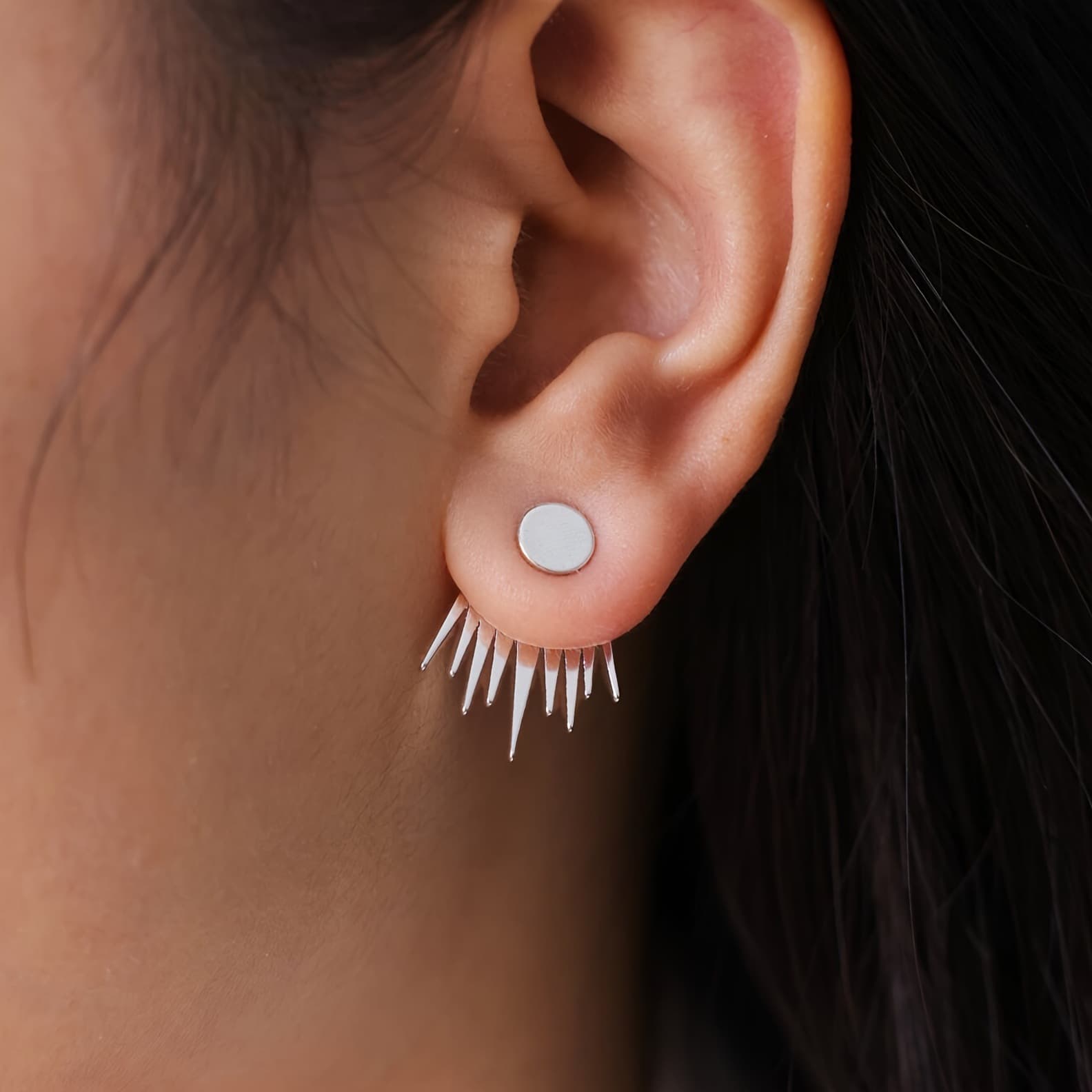 2026 European and American new fashion earrings, simple temperament, geometric square two-piece set, multi-wear earrings for women, cross-border 9