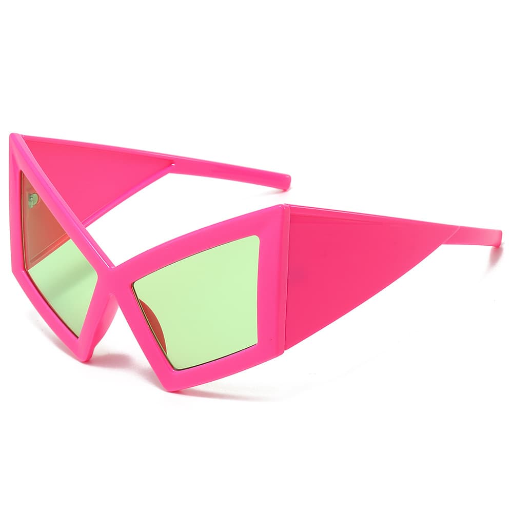 Cross-border personality large-frame cat-eye sunglasses European and American personality likes hip-hop internet celebrity beach party sunglasses 3