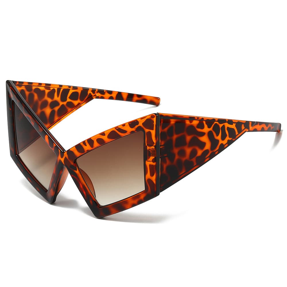 Cross-border personality large-frame cat-eye sunglasses European and American personality likes hip-hop internet celebrity beach party sunglasses 5