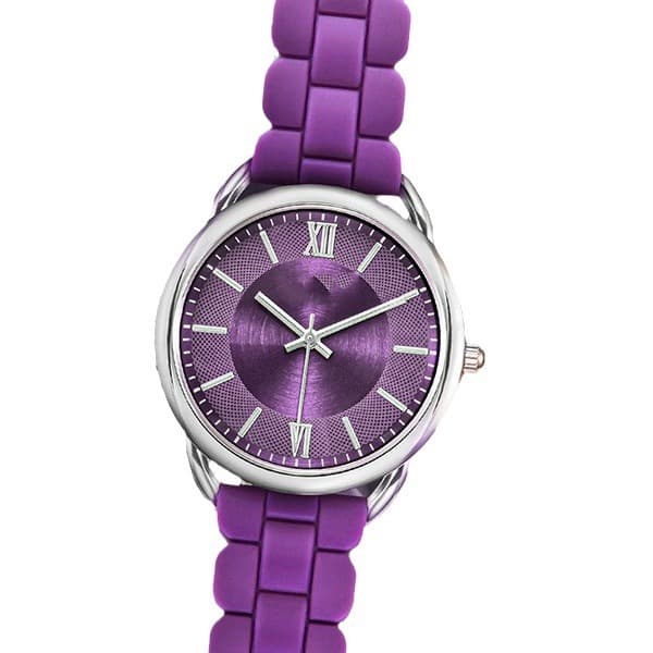 Customized ladies watch silicone watch waterproof quartz analog round ladies watch daily commute rose red 5