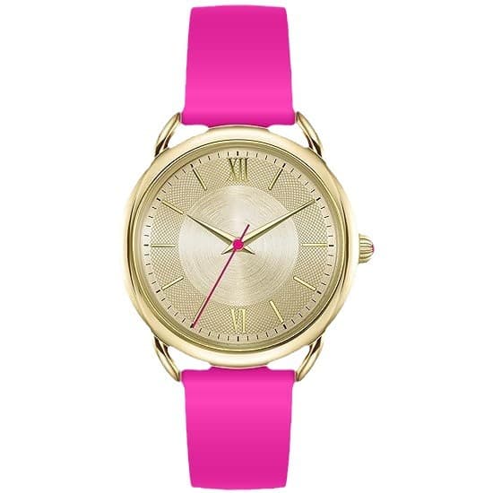 Customized ladies watch silicone watch waterproof quartz analog round ladies watch daily commute rose red 6