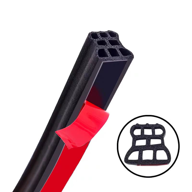 Car seal strip, door sound insulation strip, front cover strip, new three-layer thickened eight-hole dustproof and waterproof new style 4