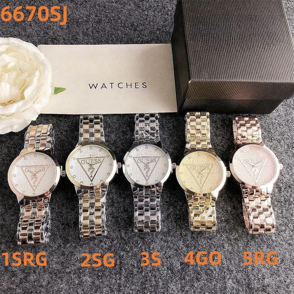 New model of personalized question mark pattern, exquisite and fashionable quartz watch, versatile rhinestone small disc women's steel band watch 5