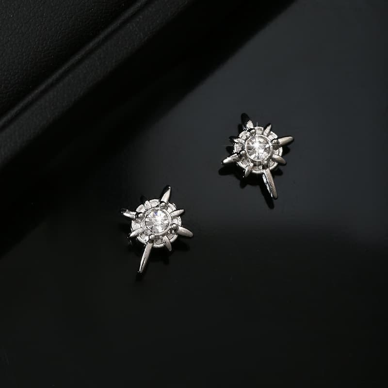 Starburst earrings trendy high street versatile ins simple niche magnetic ear clip earrings men and women jewelry wholesale 7