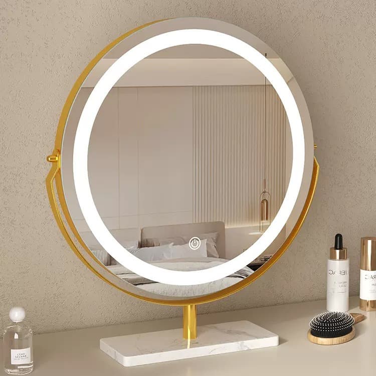 Desktop LED light makeup mirror internet celebrity light luxury fill light makeup mirror bedroom modern minimalist dressing table mirror 1