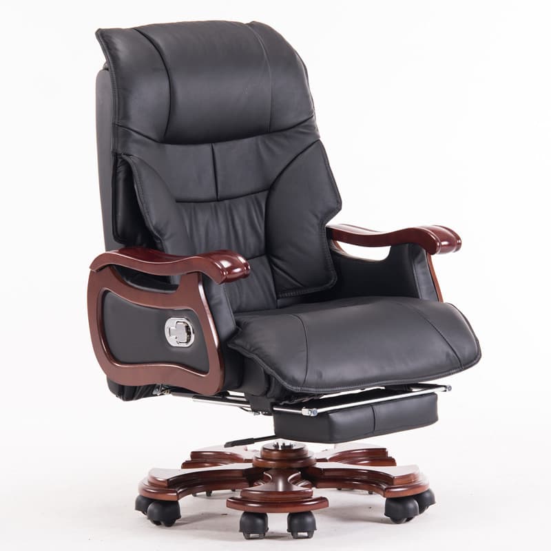 Genuine leather boss chair, business reclining lunch break computer chair, home executive chair, office chair, comfortable sedentary chair 6