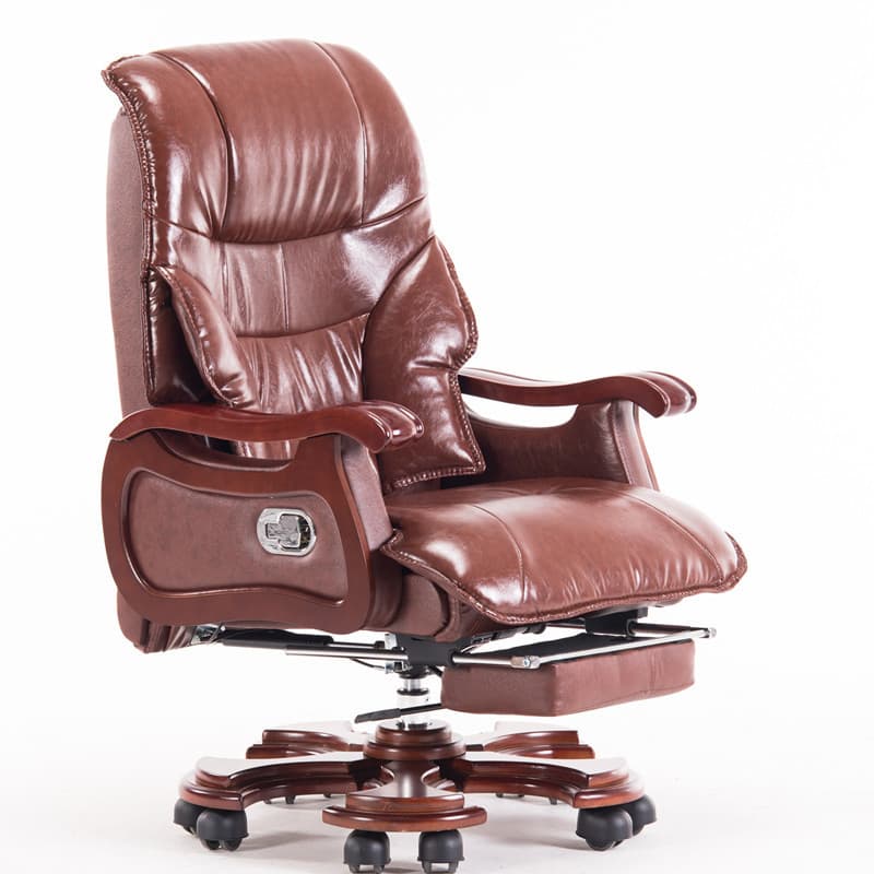 Genuine leather boss chair, business reclining lunch break computer chair, home executive chair, office chair, comfortable sedentary chair 9