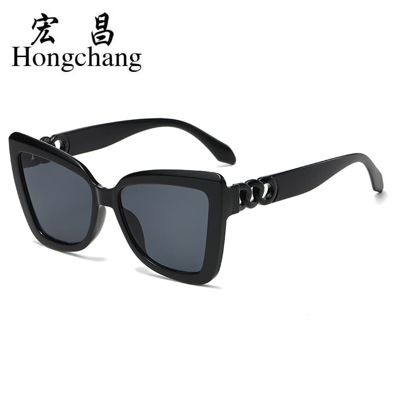 Cat Eye Sunglasses Chain Irregular 2024 New Anti-UV Sunglasses Ins Retro Sunglasses Photo 2