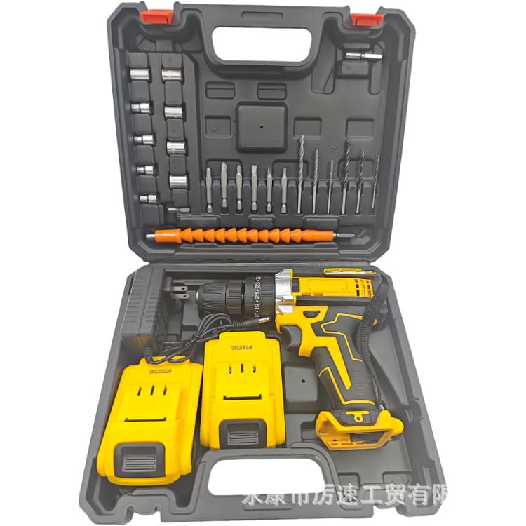Cross-border household power tools lithium battery brushed impact drill high-power industrial grade electric drill multi-function hand electric drill rechargeable 1