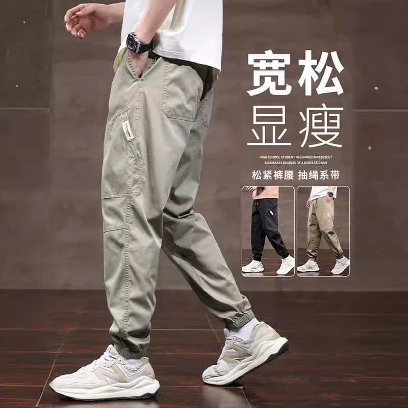 Casual trousers for men 2024 new trendy brand leggings spring and autumn overalls men's trousers harem men's trousers 1