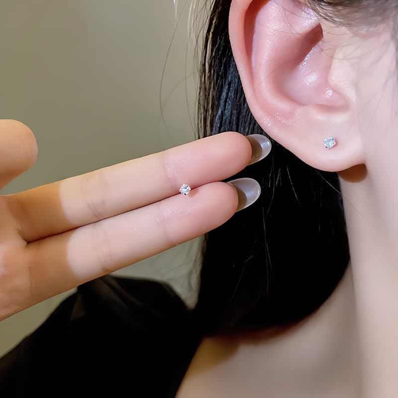 No need to pick out the earrings while sleeping. Ultra-flash zircon 925 silver needles. Exquisite and compact earrings. Simple, elegant and trendy for women. 10