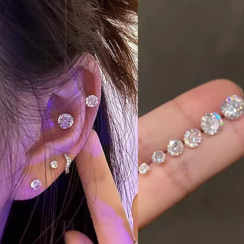No need to pick out the earrings while sleeping. Ultra-flash zircon 925 silver needles. Exquisite and compact earrings. Simple, elegant and trendy for women.