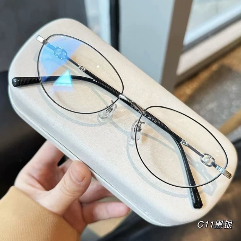 Ultra-light metal thin-rim myopia glasses frame for women, Chinese style cat-eye retro flat glasses with prescription wholesale 58166 10