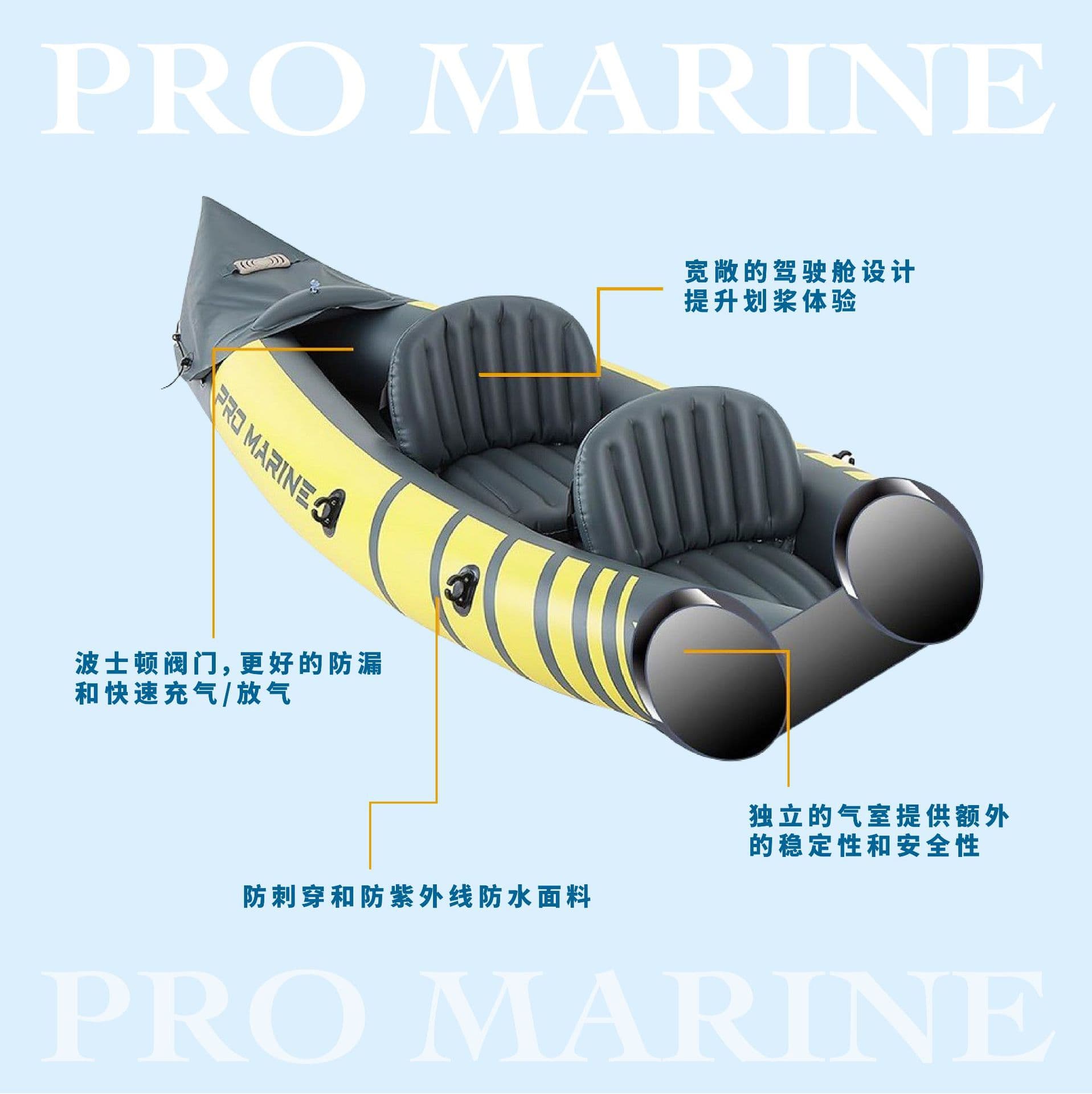 Luya fishing spot inflatable kayak Inflatable kayak rafting rubber boat double boat inflatable boat 4