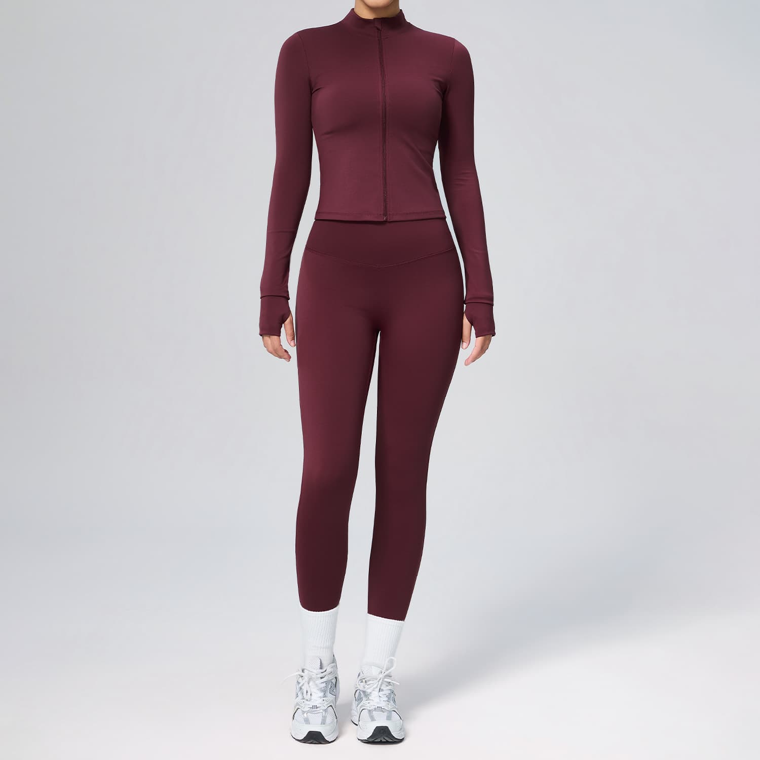 Amazon's new tight-fitting sportswear suit for women, quick-drying breathable fitness suit, three-piece cardigan yoga suit 7