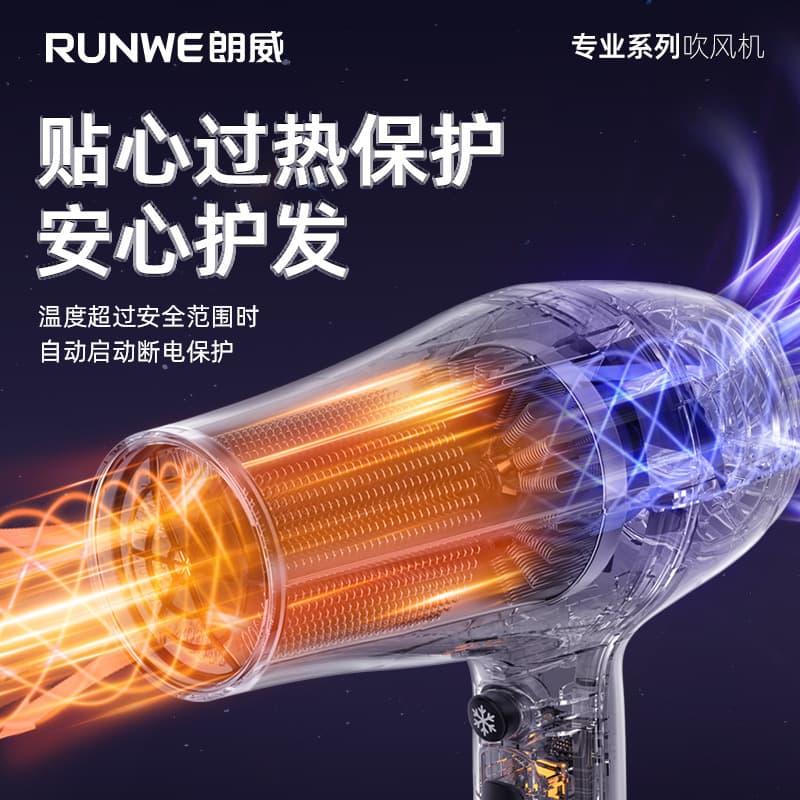 Langwei Hair Dryer High Power Hair Dryer 2000w Professional Hair Dryer Blue Light Negative Ion Hot and Cold Hair Salon Rh0500 5