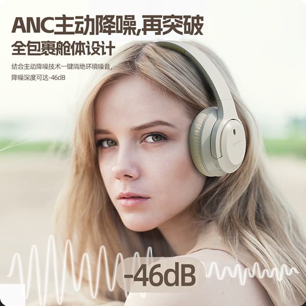 Bluetooth headset headset wireless wired noise reduction headset computer game earmuffs office sports ANC stereo 4