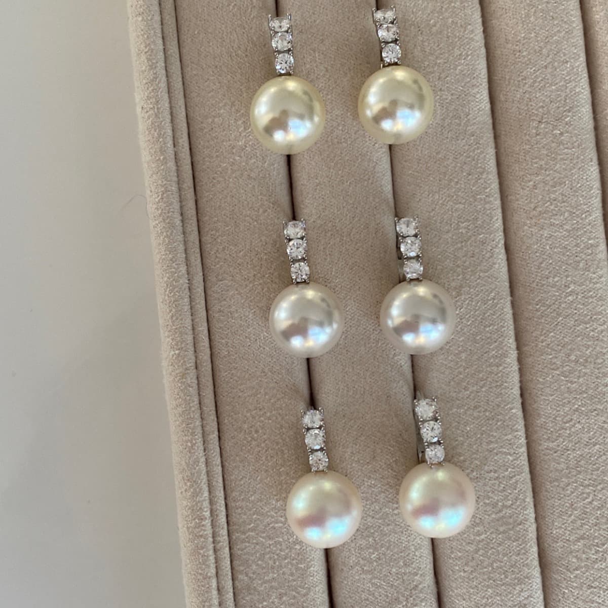 Classic feedback! Austria's high-quality Shijia pearl-embellished diamond earrings ins are light luxury and full of high-end earrings 3