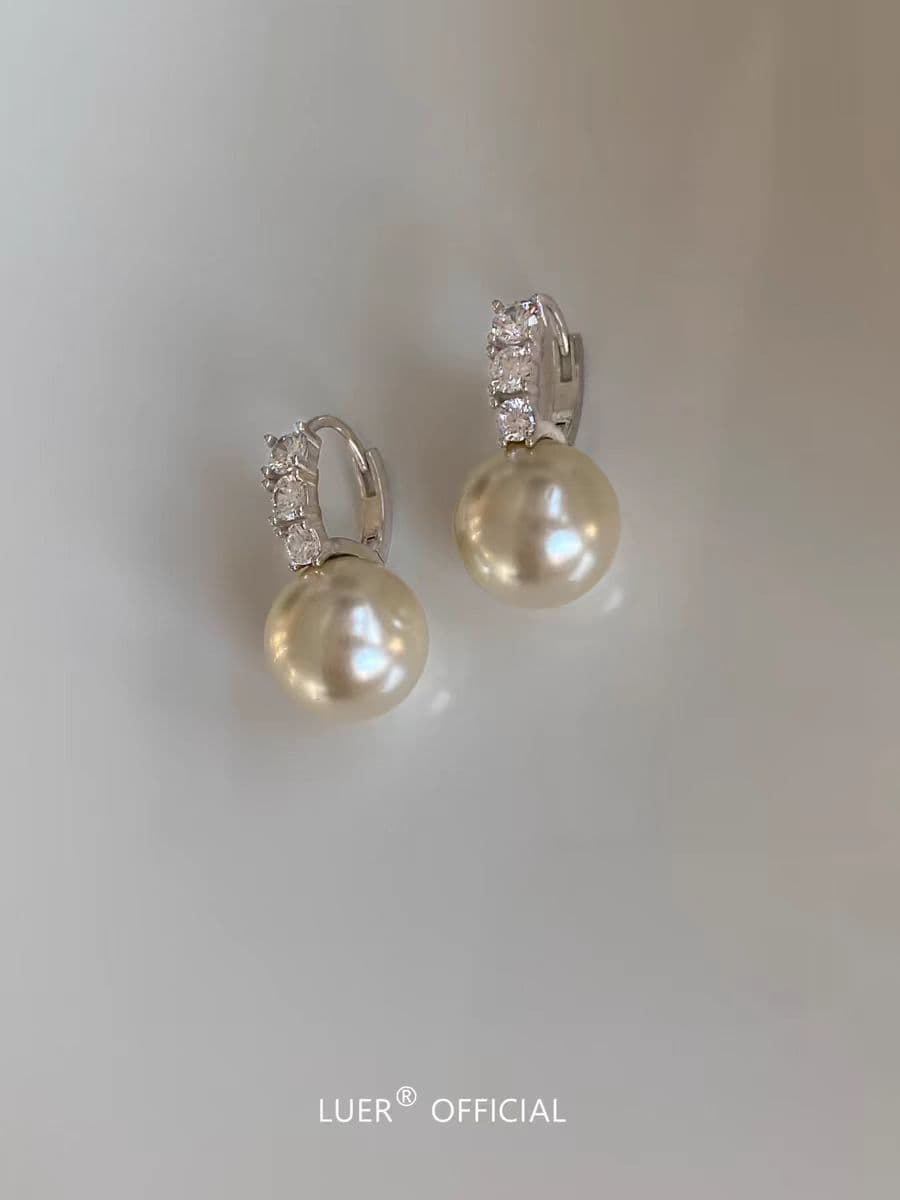 Classic feedback! Austria's high-quality Shijia pearl-embellished diamond earrings ins are light luxury and full of high-end earrings 7