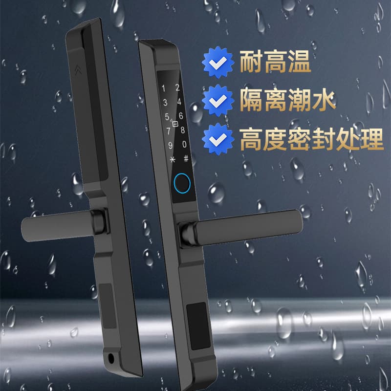 New broken bridge aluminum fingerprint lock door lock waterproof user courtyard door password lock handle double door smart door lock 2