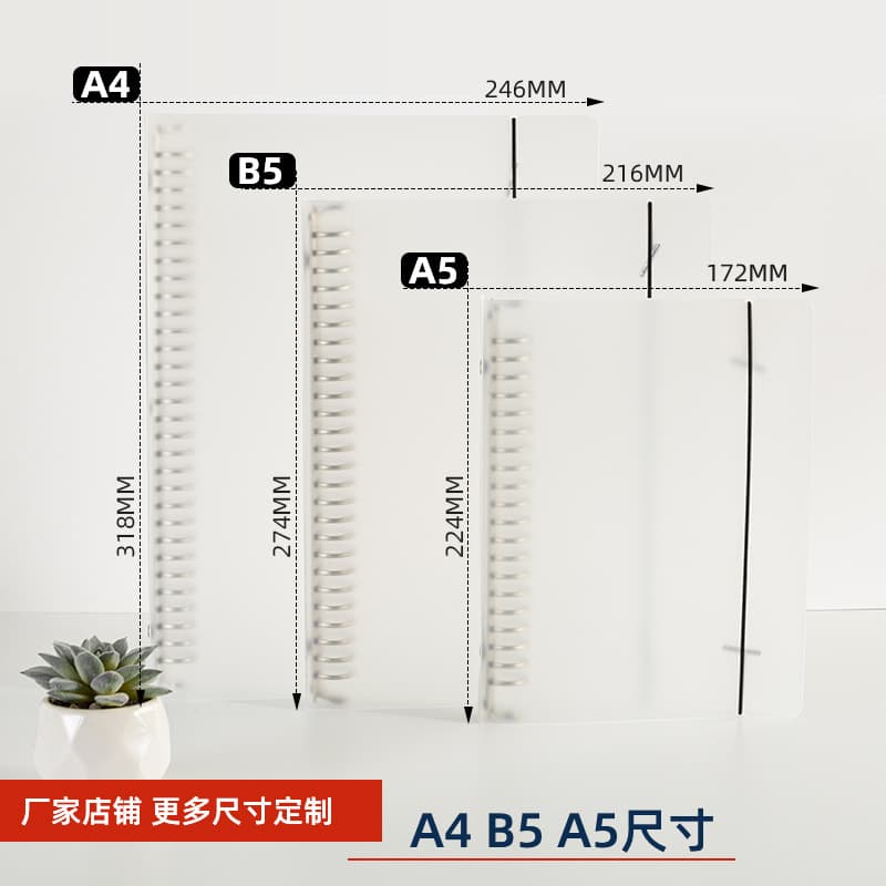 A4 binder 30 holes PP frosted transparent folder 26 holes B5 binder replacement core shell folder storage folder 3