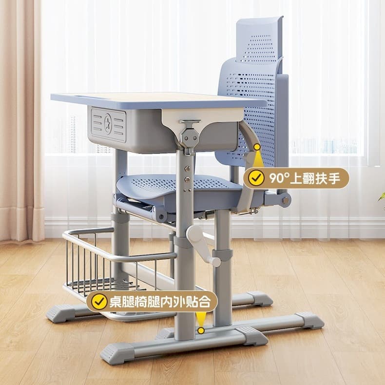 Primary and secondary school students lunch break desks and chairs reclining children's study table school tutoring training class writing desk set 6