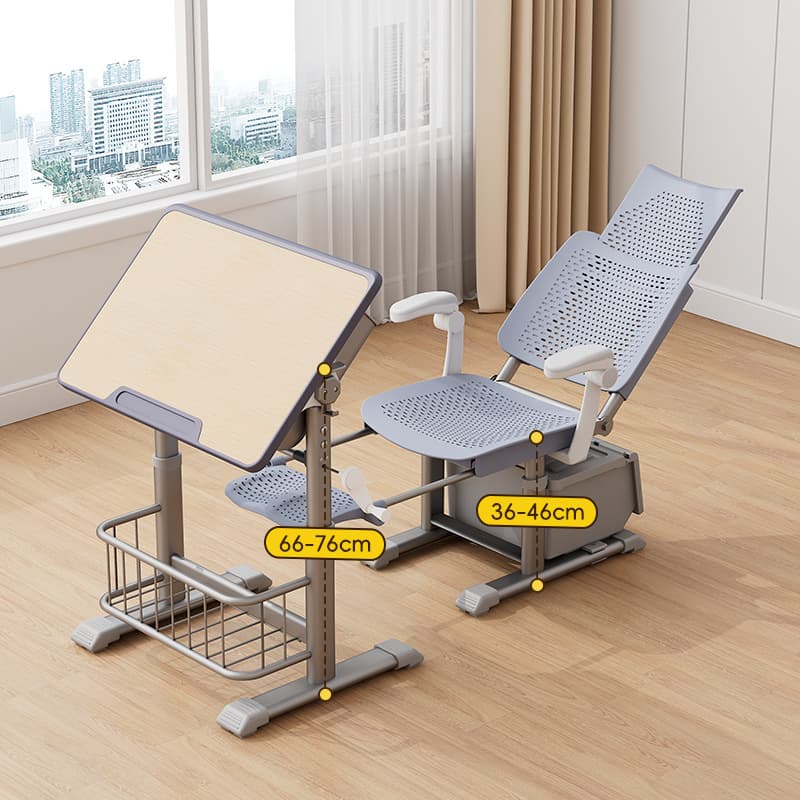 Primary and secondary school students lunch break desks and chairs reclining children's study table school tutoring training class writing desk set 7