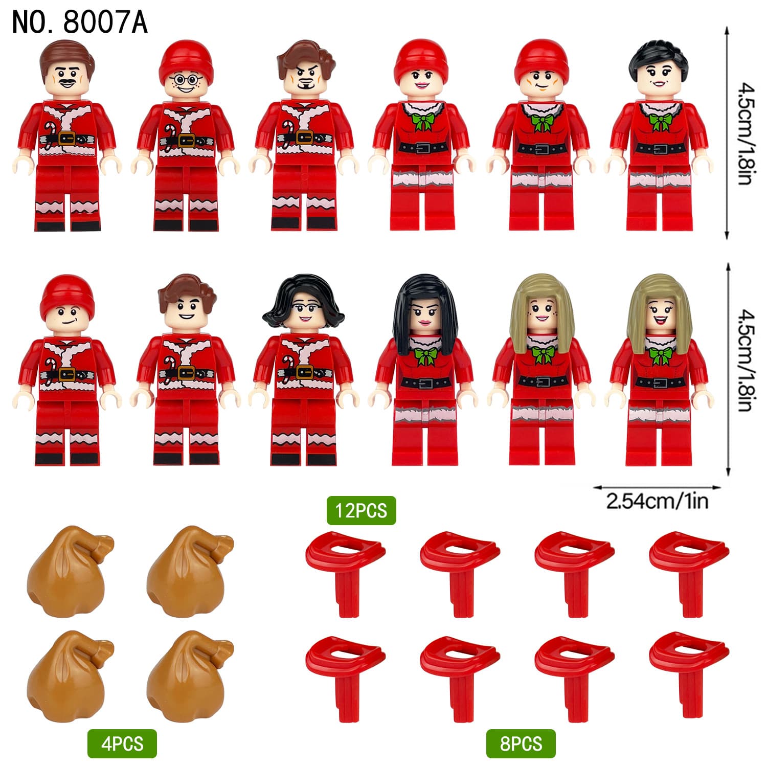 Meigao M8007 Christmas minifigure backpack cross-border wholesale children's assembled small particle building blocks toys scarf accessories 6