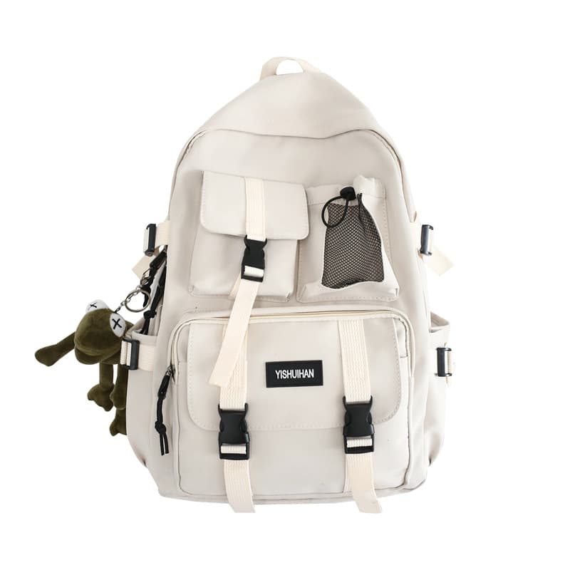 Casual and versatile men's and women's backpacks, cute pendants, trendy student bags, large-capacity workwear-style backpacks 8
