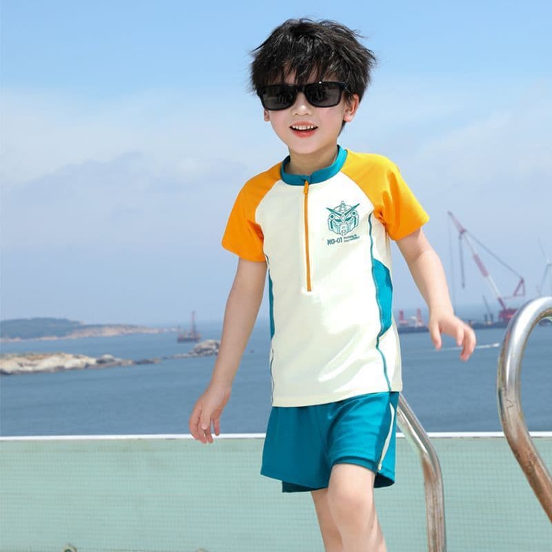 UPF50+ children's swimsuit boys' long-sleeved split quick-drying anti-embarrassing sun protection suit for teenagers and older children 10
