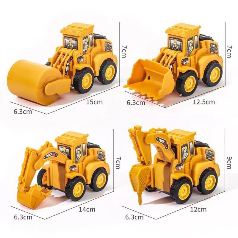 Children's Toy Press Engineering Vehicle Excavator Inertia Pull Back Car Educational Toy Boy Small Gift Wholesale 3