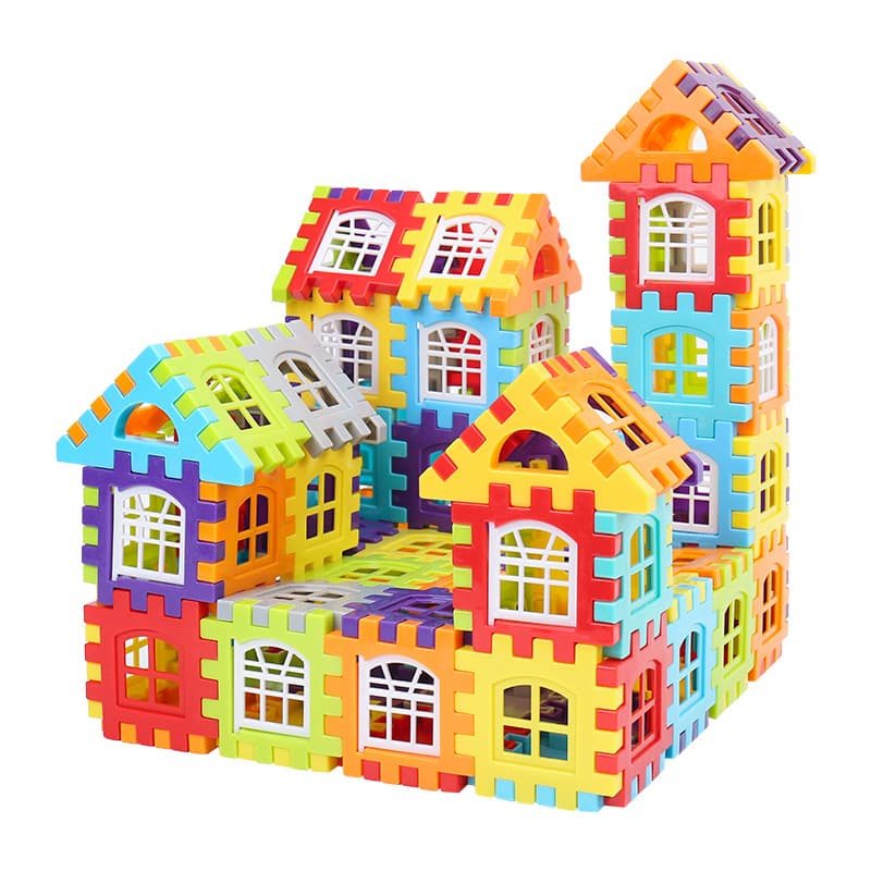 Children's house building blocks assembly toys puzzle large particle block wall window model puzzle 3 years old 6-year-old girl boy 6