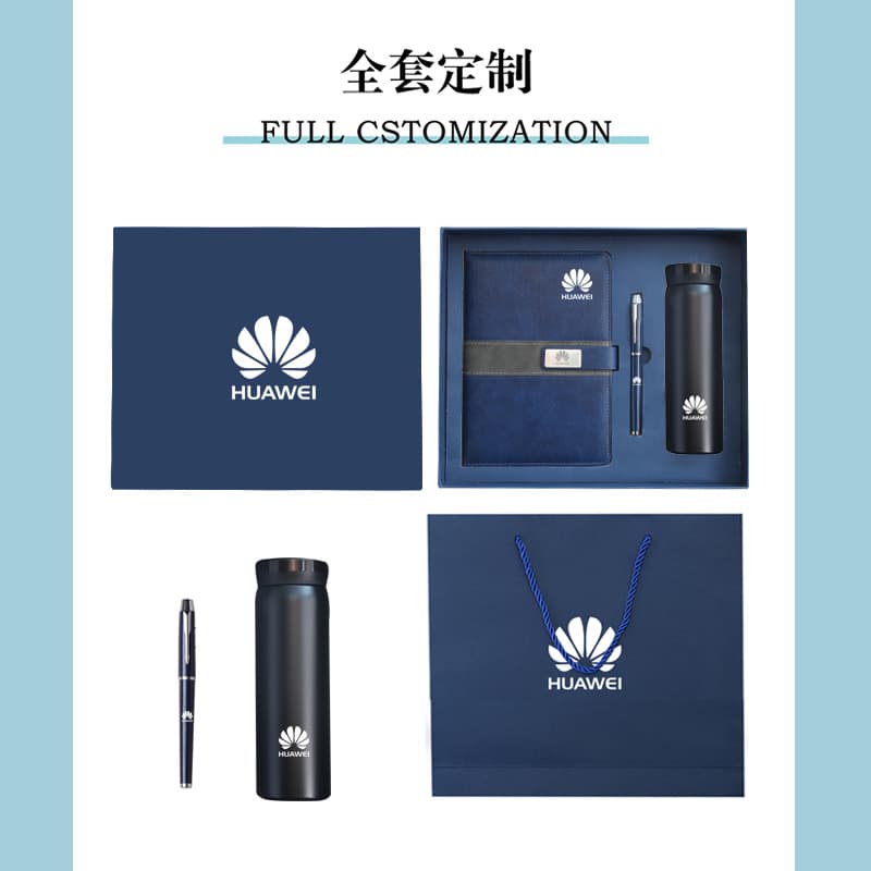 Notebook gift box set with custom logo wholesale notepad thermos cup set corporate school event souvenir 3