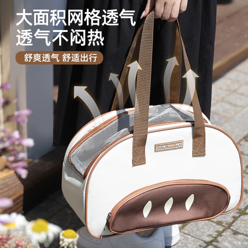 Portable cat bag for outings, cat pet backpack, puppy take-out portable shoulder bag, breathable large-capacity cat bag to prevent stress 4
