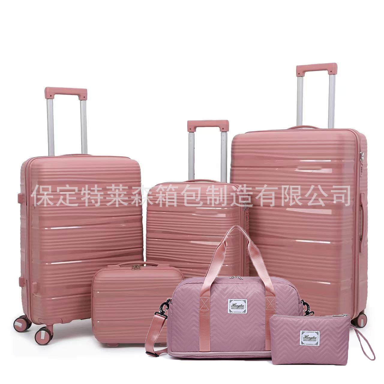 PP suitcase 13+20+24+28 inches explosion-proof zipper universal wheel trolley case travel bag cosmetic bag set 6