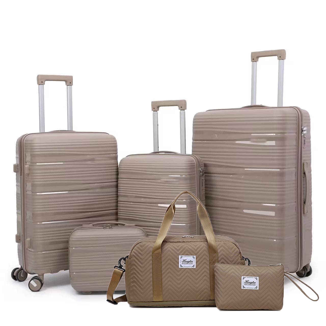PP suitcase 13+20+24+28 inches explosion-proof zipper universal wheel trolley case travel bag cosmetic bag set 7