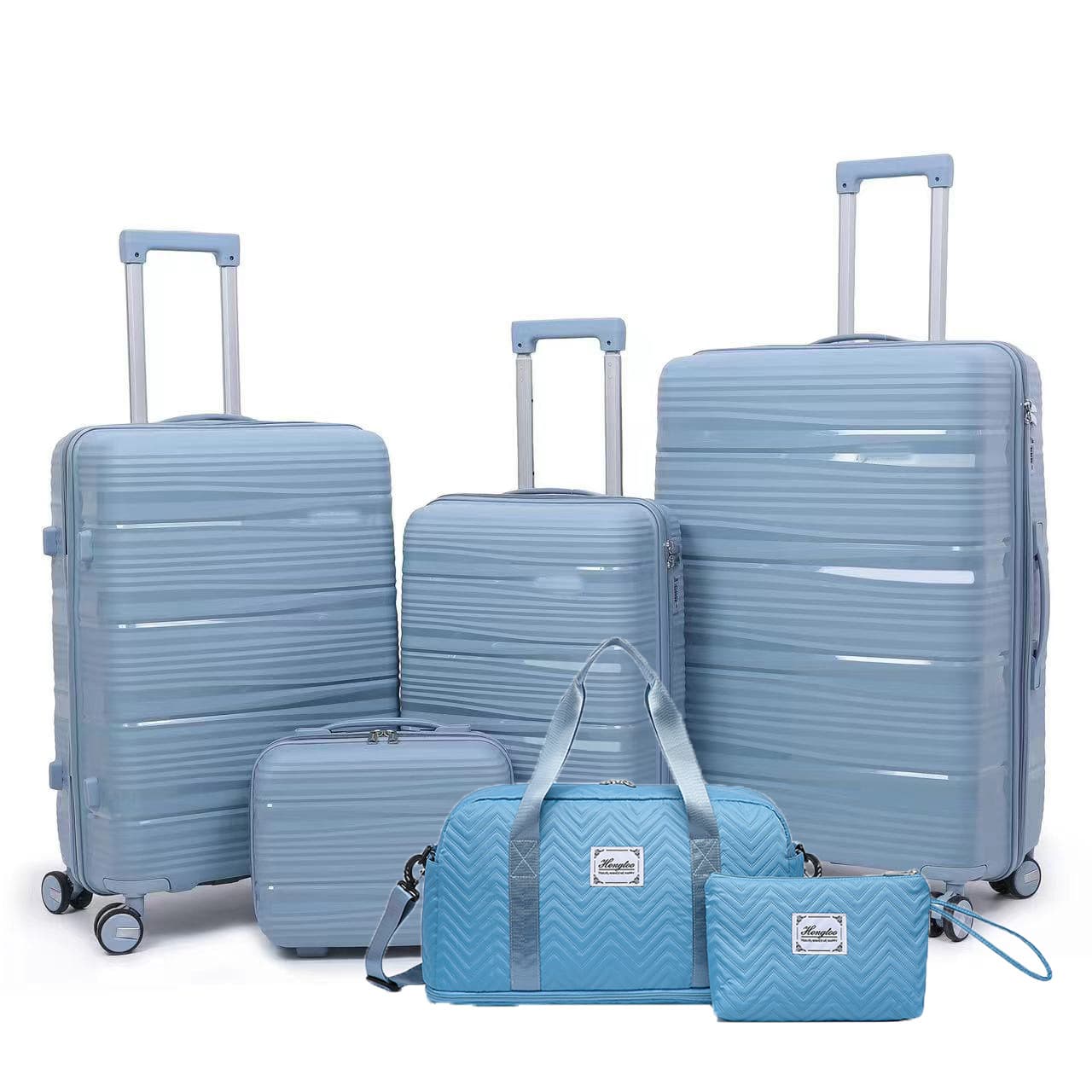 PP suitcase 13+20+24+28 inches explosion-proof zipper universal wheel trolley case travel bag cosmetic bag set 10