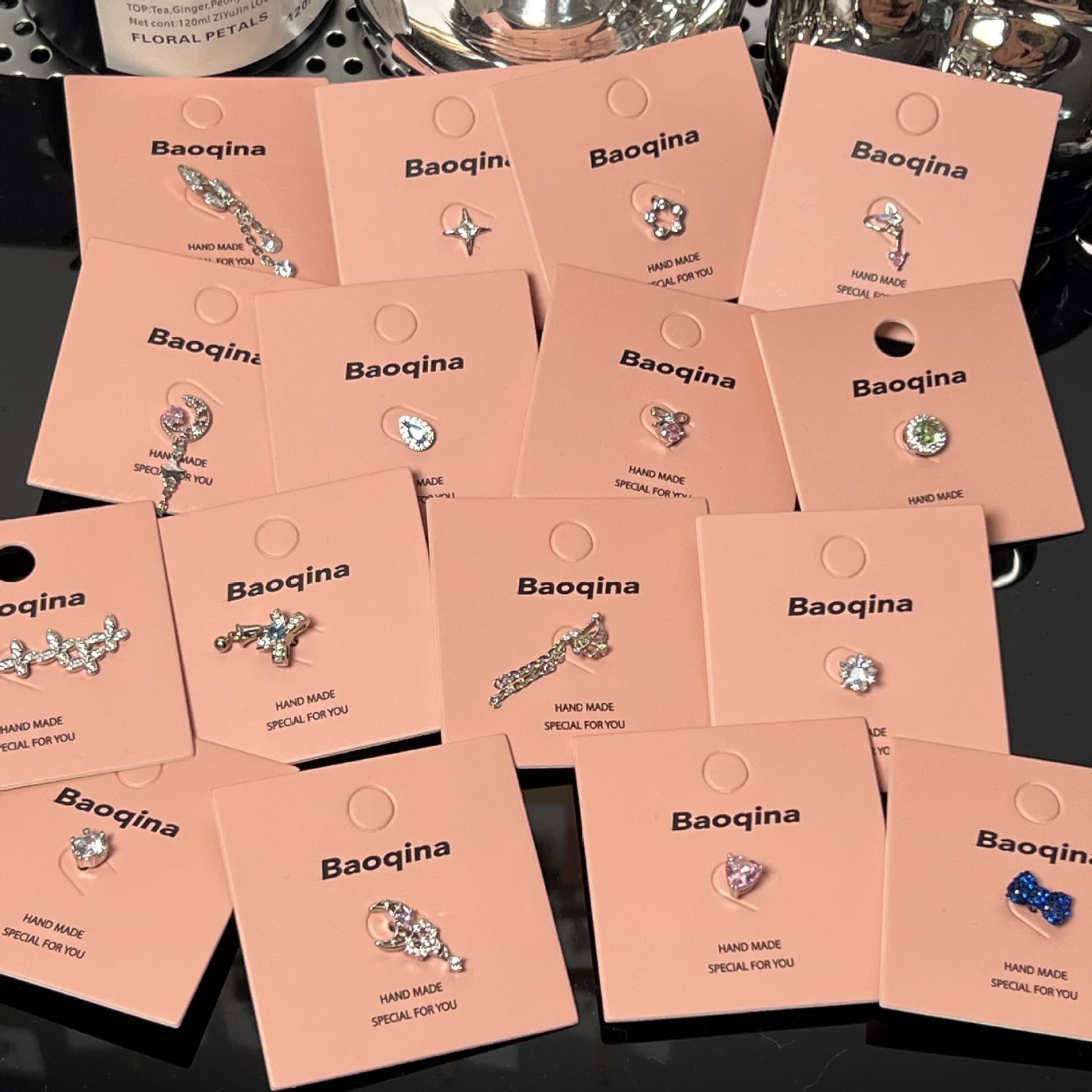 Authentic Baoqina flat-bottomed threaded ear bone nails, washable and no-pick off styles, multi-fashionable cross-border hot-selling piercing jewelry 1