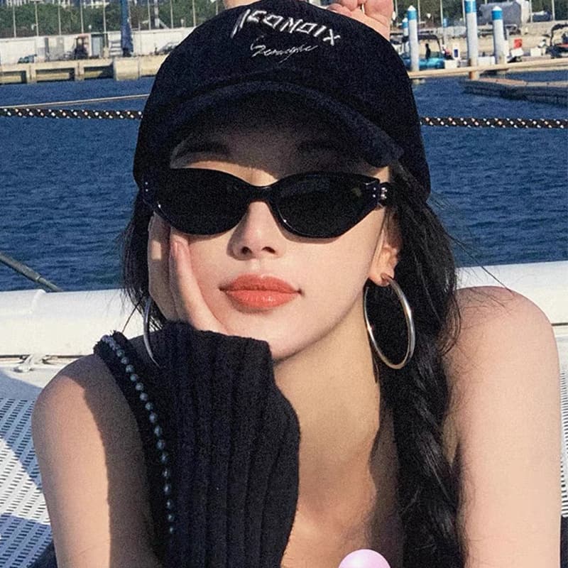 Jennie same style gm sunglasses women summer Korean version trendy retro high-end anti-UV cat eye sunglasses women 3