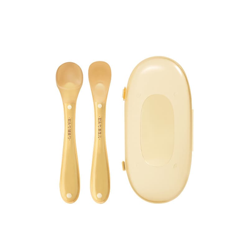 Factory direct sales nano silver silicone spoon baby soft head food spoon newborn feeding supplies children's tableware 6