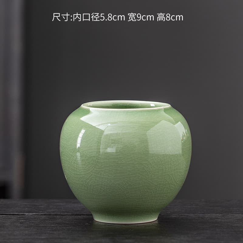 Chinese-style snow flower pot ceramic small diameter indoor easy-to-grow green plant flower pot office tea table creative ornaments tea room 4