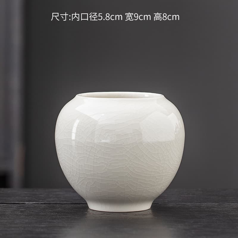 Chinese-style snow flower pot ceramic small diameter indoor easy-to-grow green plant flower pot office tea table creative ornaments tea room 7
