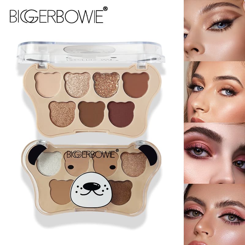 Kazakhstan specializes in cartoon bear eyeshadow 7-color matte glitter eyeshadow palette suitable for novices 2