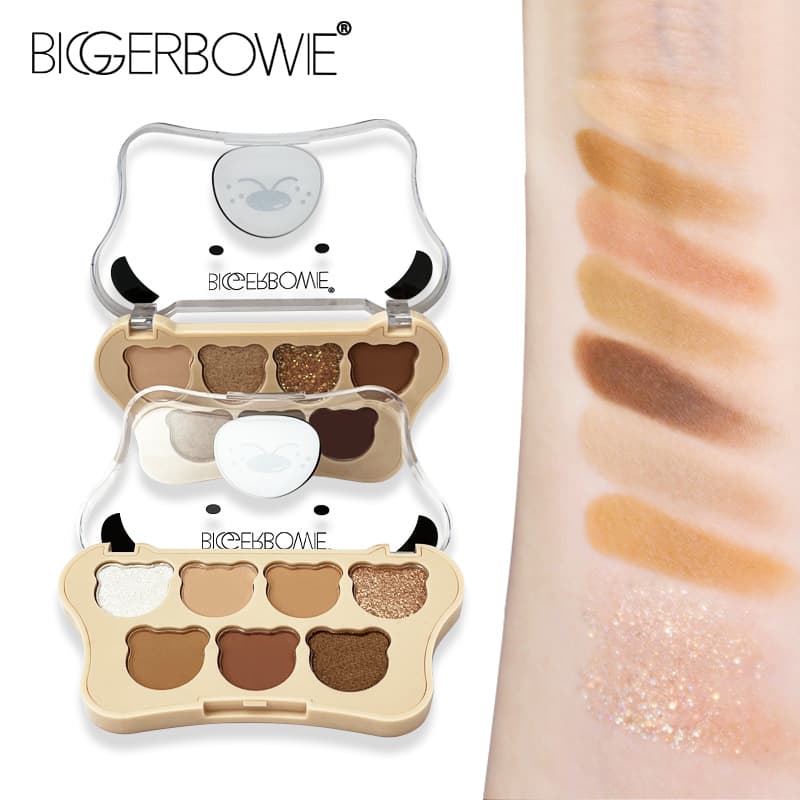 Kazakhstan specializes in cartoon bear eyeshadow 7-color matte glitter eyeshadow palette suitable for novices 4