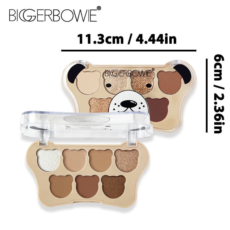 Kazakhstan specializes in cartoon bear eyeshadow 7-color matte glitter eyeshadow palette suitable for novices 5