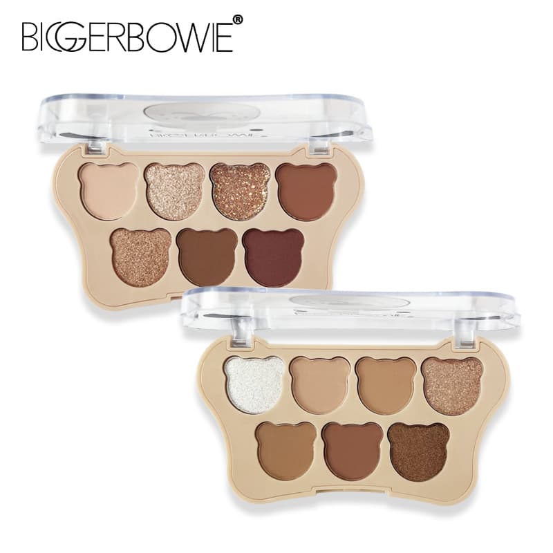 Kazakhstan specializes in cartoon bear eyeshadow 7-color matte glitter eyeshadow palette suitable for novices 7
